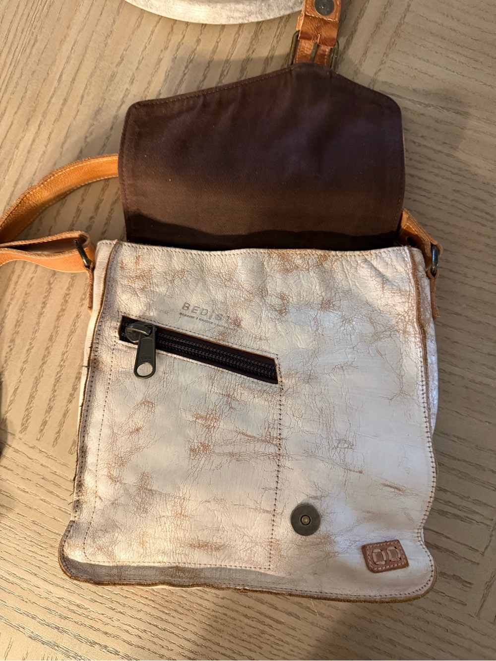 Bed Stu Venice Beach Nectar Lux Tan Rustic Leather Crossbody - Picture 2 of 6